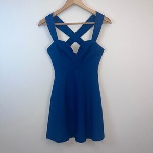 Blue halter mini dress XS